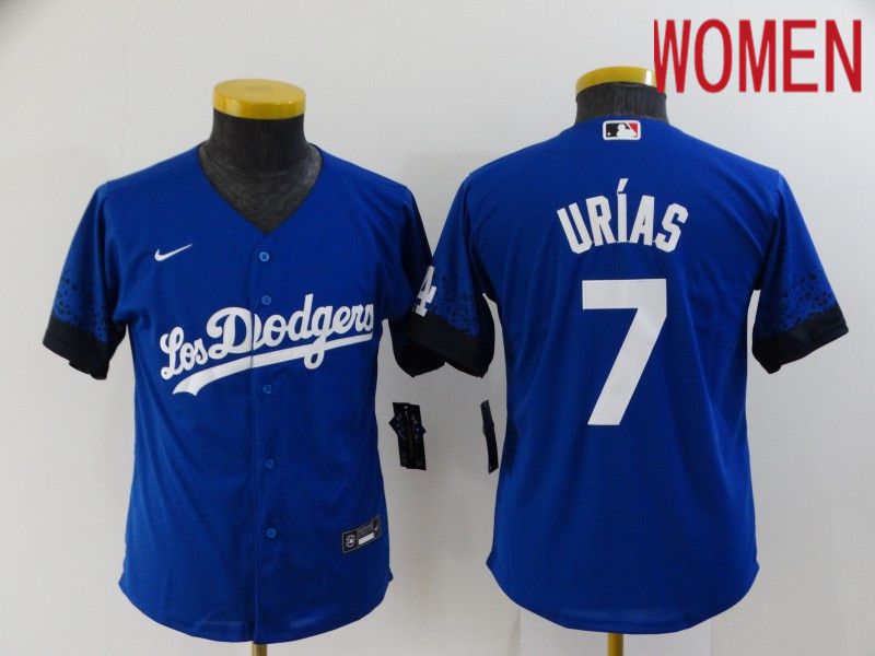 Women Los Angeles Dodgers #7 Urias Blue City Edition Nike 2021 MLB Jersey->youth mlb jersey->Youth Jersey